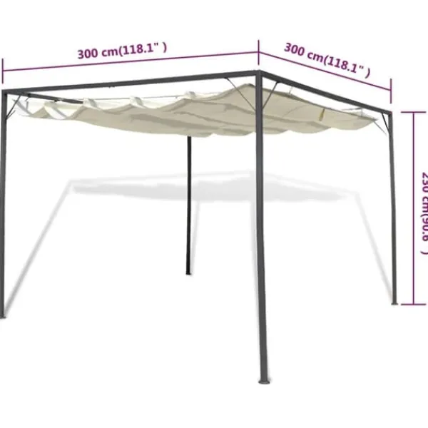vidaXL Telte & Lysthuse^havepavillon med tilbagetrækkeligt tag - Festtelte & havepavilloner
