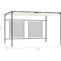 Discount havepavillon med udtrækkeligt tag 3x4x2,3 m 180 g/m² creme - Festtelte & havepavilloner Buer, Spalier, Lysthuse Uden Tag