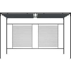New havepavillon med udtrækkeligt tag 4x3x2,3 m 180 g/m² antracit - Festtelte & havepavilloner Buer, Spalier, Lysthuse Uden Tag