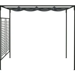 New havepavillon med udtrækkeligt tag 4x3x2,3 m 180 g/m² antracit - Festtelte & havepavilloner Buer, Spalier, Lysthuse Uden Tag