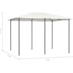 vidaXL Telte & Lysthuse^havepavillon 3x4x2,6 160 g/m² cremefarvet - Festtelte & havepavilloner