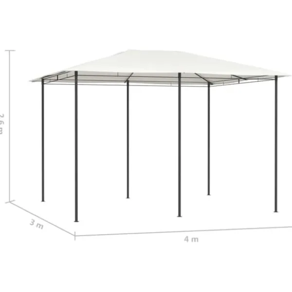 vidaXL Telte & Lysthuse^havepavillon 3x4x2,6 160 g/m² cremefarvet - Festtelte & havepavilloner