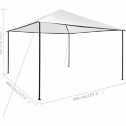 vidaXL Telte & Lysthuse^havepavillon 4x4x3 m 180 g/m² hvid - Festtelte & havepavilloner