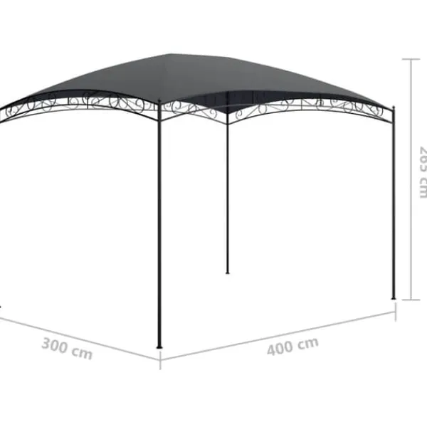vidaXL Telte & Lysthuse^havepavillon 3x4x2,65 m 180 g/m² antracitgrå - Festtelte & havepavilloner