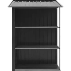 vidaXL Skure, Garager & Carports^haveskur med reol 205x130x183 cm jern antracitgrå - Skure & Redskabsskure
