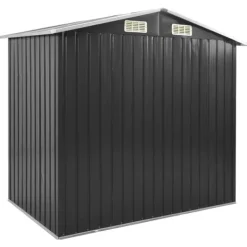 vidaXL Skure, Garager & Carports^haveskur med reol 205x130x183 cm jern antracitgrå - Skure & Redskabsskure
