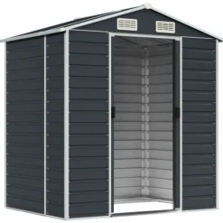 vidaXL Skure, Garager & Carports^haveskur 191x130x198 cm galvaniseret stål antracitgrå - Skure & Redskabsskure
