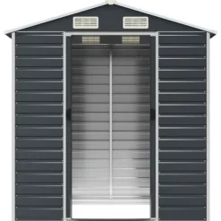 vidaXL Skure, Garager & Carports^haveskur 191x130x198 cm galvaniseret stål antracitgrå - Skure & Redskabsskure