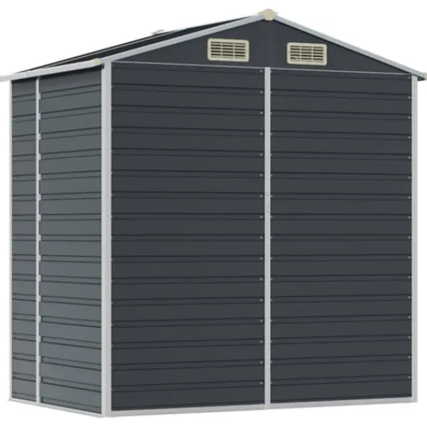 vidaXL Skure, Garager & Carports^haveskur 191x130x198 cm galvaniseret stål antracitgrå - Skure & Redskabsskure