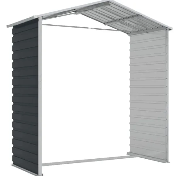 vidaXL Skure, Garager & Carports^haveskur 191x130x198 cm galvaniseret stål antracitgrå - Skure & Redskabsskure