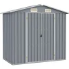 Best haveskur 205x129x183 cm galvaniseret stål grå - Skure & Redskabsskure Skure, Garager & Carports