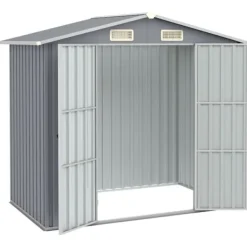 Best haveskur 205x129x183 cm galvaniseret stål grå - Skure & Redskabsskure Skure, Garager & Carports