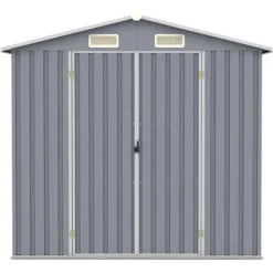 Best haveskur 205x129x183 cm galvaniseret stål grå - Skure & Redskabsskure Skure, Garager & Carports