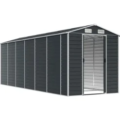 vidaXL Skure, Garager & Carports^haveskur 191x555x198 cm galvaniseret stål antracitgrå - Skure & Redskabsskure