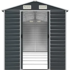 vidaXL Skure, Garager & Carports^haveskur 191x555x198 cm galvaniseret stål antracitgrå - Skure & Redskabsskure