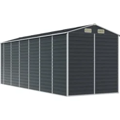 vidaXL Skure, Garager & Carports^haveskur 191x555x198 cm galvaniseret stål antracitgrå - Skure & Redskabsskure