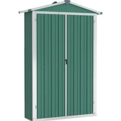 Online haveskur 116x45x175 cm galvaniseret stål grøn - Skure & Redskabsskure Skure, Garager & Carports