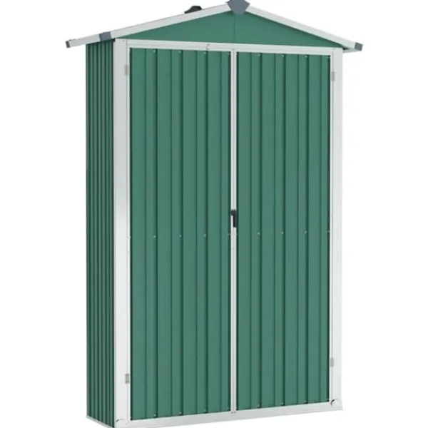 Online haveskur 116x45x175 cm galvaniseret stål grøn - Skure & Redskabsskure Skure, Garager & Carports