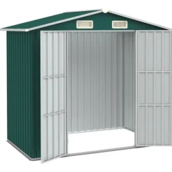 New haveskur 205x129x183 cm galvaniseret stål grøn - Skure & Redskabsskure Skure, Garager & Carports