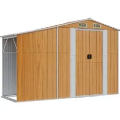 Best haveskur 277x93x179 cm galvaniseret stål brun - Skure & Redskabsskure Skure, Garager & Carports