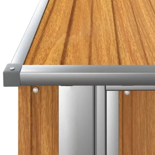 vidaXL Skure, Garager & Carports^haveskur 180,5x97x209,5 cm galvaniseret stål trælook - Skure & Redskabsskure