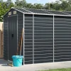 Discount haveskur 191x470x198 cm galvaniseret stål antracitgrå - Skure & Redskabsskure Skure, Garager & Carports