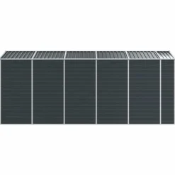 Discount haveskur 191x470x198 cm galvaniseret stål antracitgrå - Skure & Redskabsskure Skure, Garager & Carports