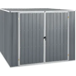 Best haveskur 195x198x159 cm galvaniseret stål grå - Skure & Redskabsskure Skure, Garager & Carports