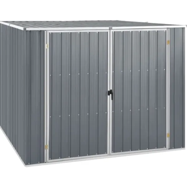 Best haveskur 195x198x159 cm galvaniseret stål grå - Skure & Redskabsskure Skure, Garager & Carports