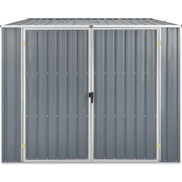 Best haveskur 195x198x159 cm galvaniseret stål grå - Skure & Redskabsskure Skure, Garager & Carports
