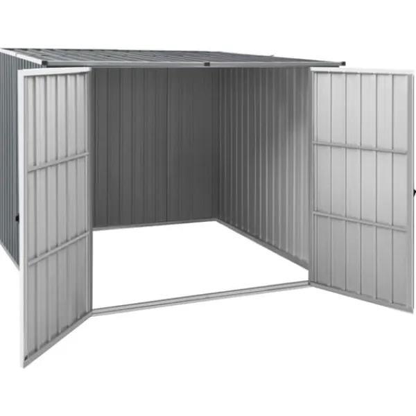 Best haveskur 195x198x159 cm galvaniseret stål grå - Skure & Redskabsskure Skure, Garager & Carports