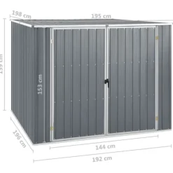 Best haveskur 195x198x159 cm galvaniseret stål grå - Skure & Redskabsskure Skure, Garager & Carports