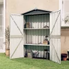 vidaXL Skure, Garager & Carports^haveskur 116x45x175 cm galvaniseret stål grå - Skure & Redskabsskure