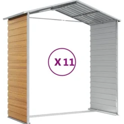 vidaXL Skure, Garager & Carports^haveskur 191x980x198 cm galvaniseret stål lysebrun - Skure & Redskabsskure
