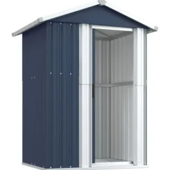 Outlet haveskur 126x97,5x177 cm galvaniseret stål antracitgrå - Skure & Redskabsskure Skure, Garager & Carports