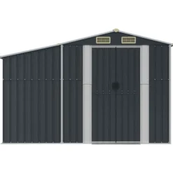 vidaXL Skure, Garager & Carports^haveskur 277x279x179 cm galvaniseret stål antracitgrå - Skure & Redskabsskure