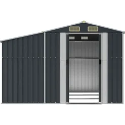 vidaXL Skure, Garager & Carports^haveskur 277x279x179 cm galvaniseret stål antracitgrå - Skure & Redskabsskure