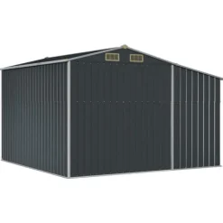 vidaXL Skure, Garager & Carports^haveskur 277x279x179 cm galvaniseret stål antracitgrå - Skure & Redskabsskure