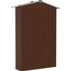 Outlet haveskur 116x45x175 cm galvaniseret stål brun - Skure & Redskabsskure Skure, Garager & Carports