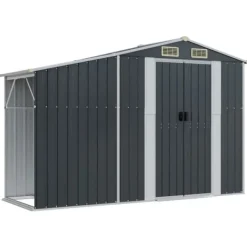 Hot haveskur 277x93x179 cm galvaniseret stål antracitgrå - Skure & Redskabsskure Skure, Garager & Carports
