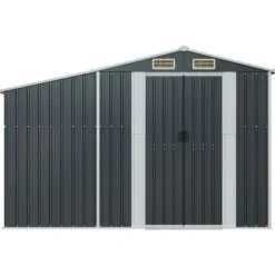 Hot haveskur 277x93x179 cm galvaniseret stål antracitgrå - Skure & Redskabsskure Skure, Garager & Carports
