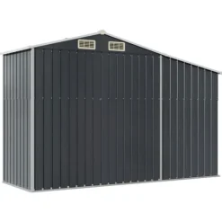 Hot haveskur 277x93x179 cm galvaniseret stål antracitgrå - Skure & Redskabsskure Skure, Garager & Carports
