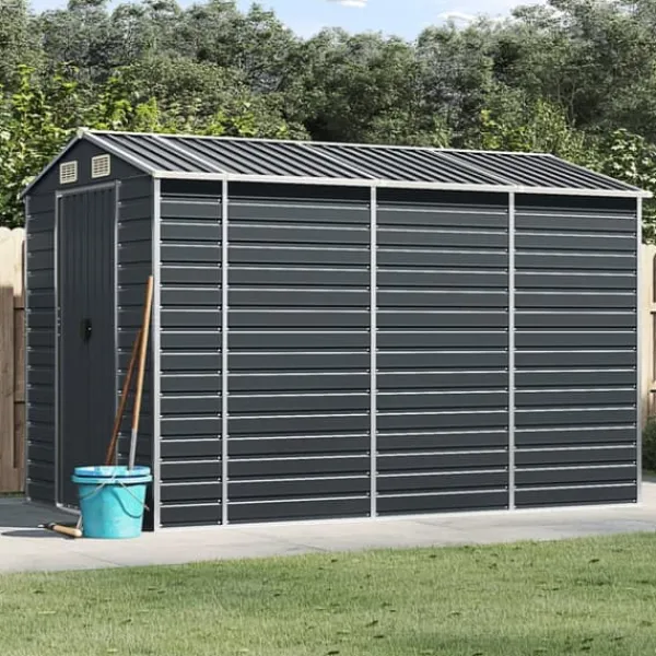 Sale haveskur 191x300x198 cm galvaniseret stål antracitgrå - Skure & Redskabsskure Skure, Garager & Carports