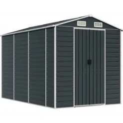 Sale haveskur 191x300x198 cm galvaniseret stål antracitgrå - Skure & Redskabsskure Skure, Garager & Carports