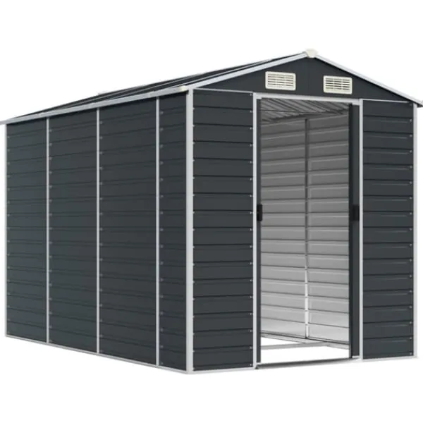 Sale haveskur 191x300x198 cm galvaniseret stål antracitgrå - Skure & Redskabsskure Skure, Garager & Carports
