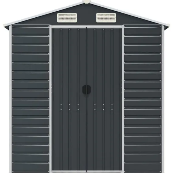 Sale haveskur 191x300x198 cm galvaniseret stål antracitgrå - Skure & Redskabsskure Skure, Garager & Carports