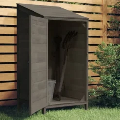 vidaXL Skure, Garager & Carports^haveskur 55x52x112 cm massivt grantræ antracitgrå - Skure & Redskabsskure