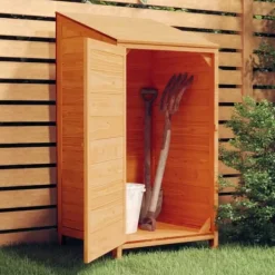 Hot haveskur 55x52x112 cm massivt grantræ brun - Skure & Redskabsskure Skure, Garager & Carports