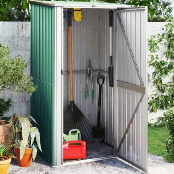 Best haveskur 118,5x97x209,5 galvaniseret stål grøn - Skure & Redskabsskure Skure, Garager & Carports