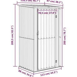 Best haveskur 118,5x97x209,5 galvaniseret stål grøn - Skure & Redskabsskure Skure, Garager & Carports